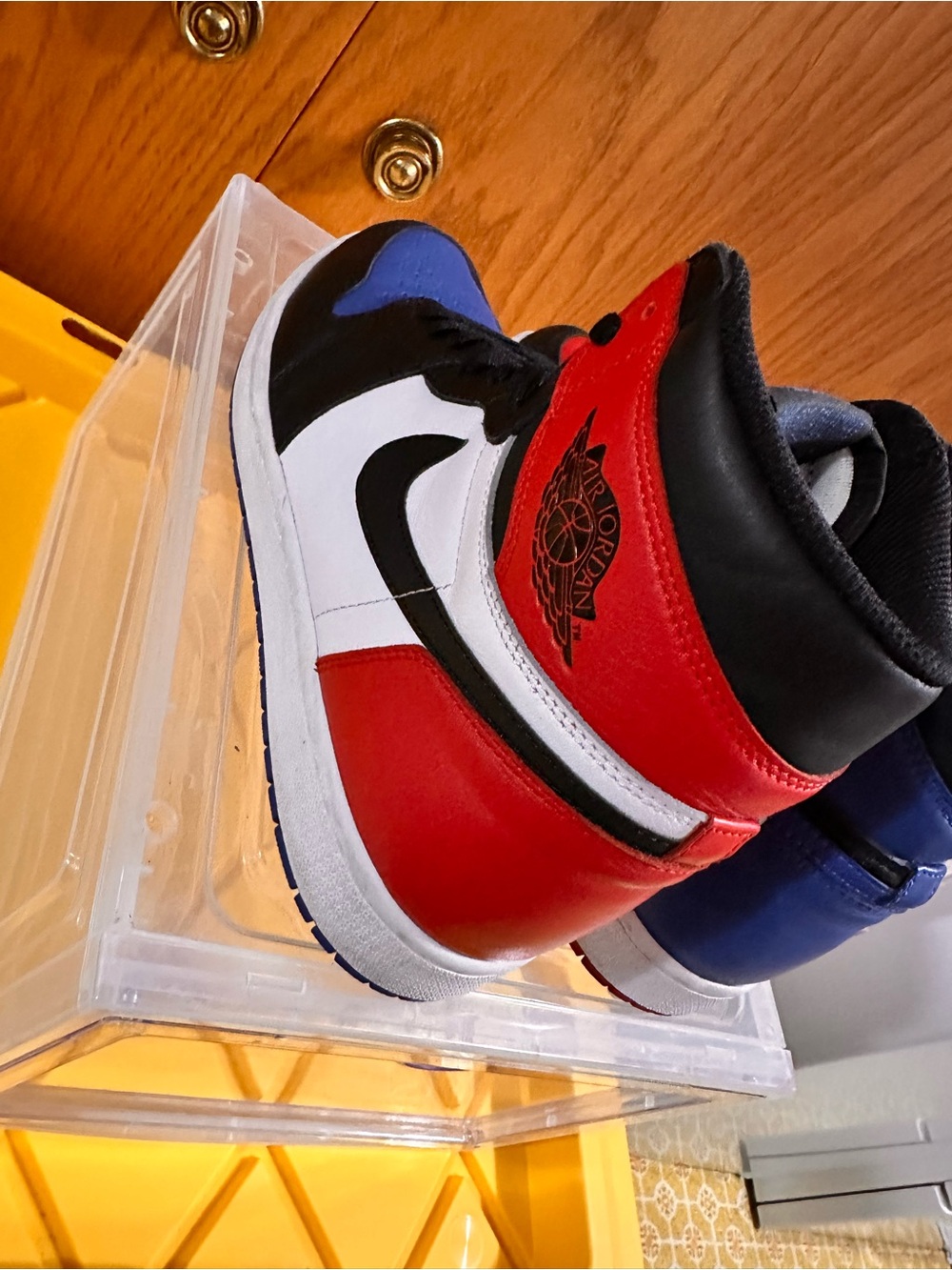Jordan Air Jordan 1 Retro High OG Top 3 2016 Black/Red/Blue ($400 in market) - Picture 9 of 14